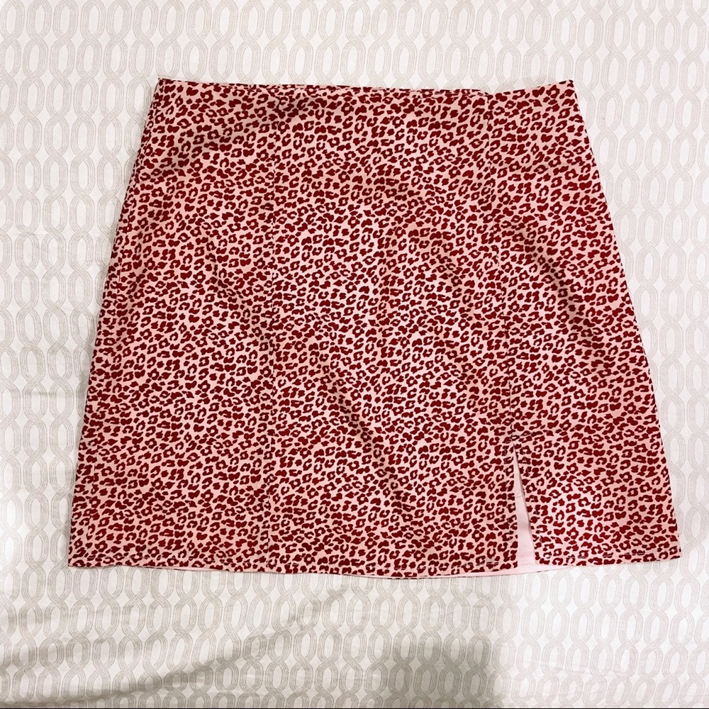 PINK LEOPARD PRINT SKIRT SET - Picture 6 of 8